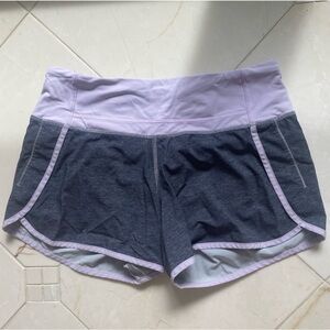 Lululemon run speed lined shorts 4 purple grey gray